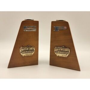 VINTAGE‎ WOODEN SAN FRANCISCO GOLDEN GATE BRIDGE SALT AND PEPPER SHAKERS